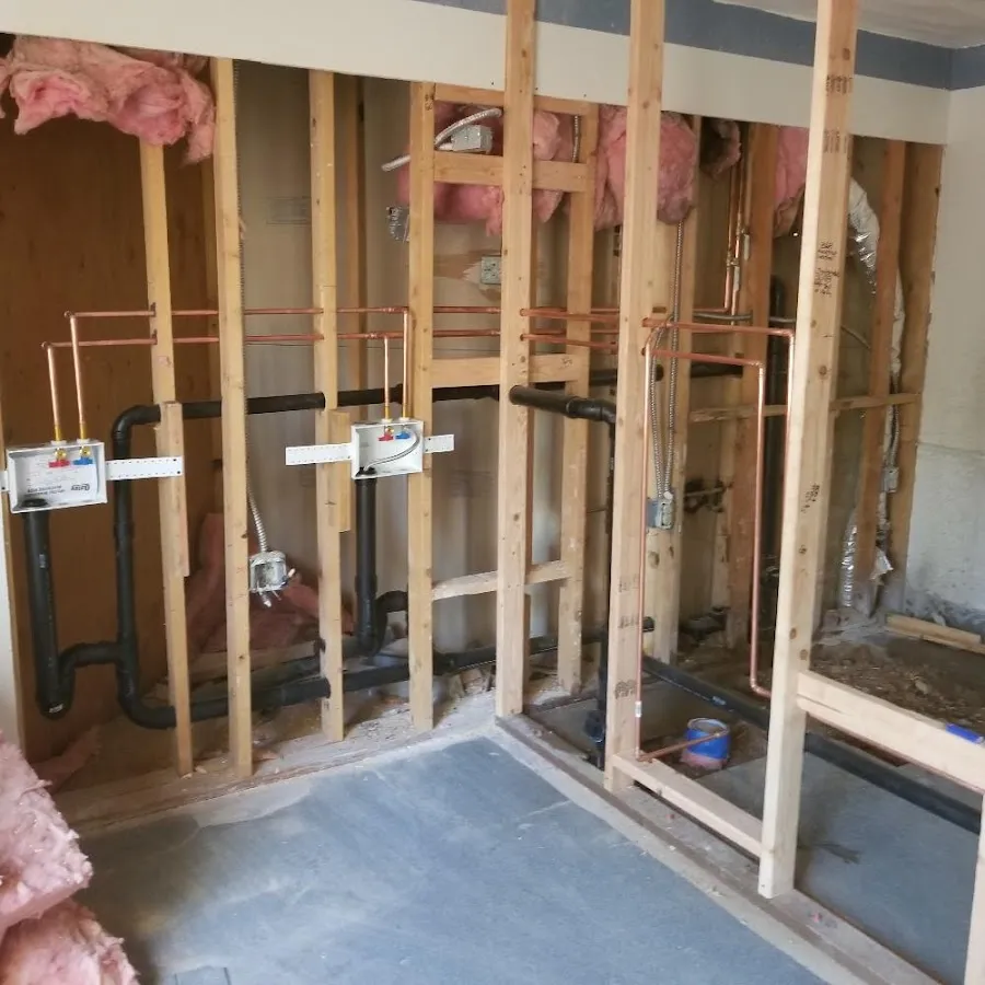 Copper pipe rough-in and plumbing installation in Kingsburg